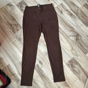 Hue Brown faux suede pant